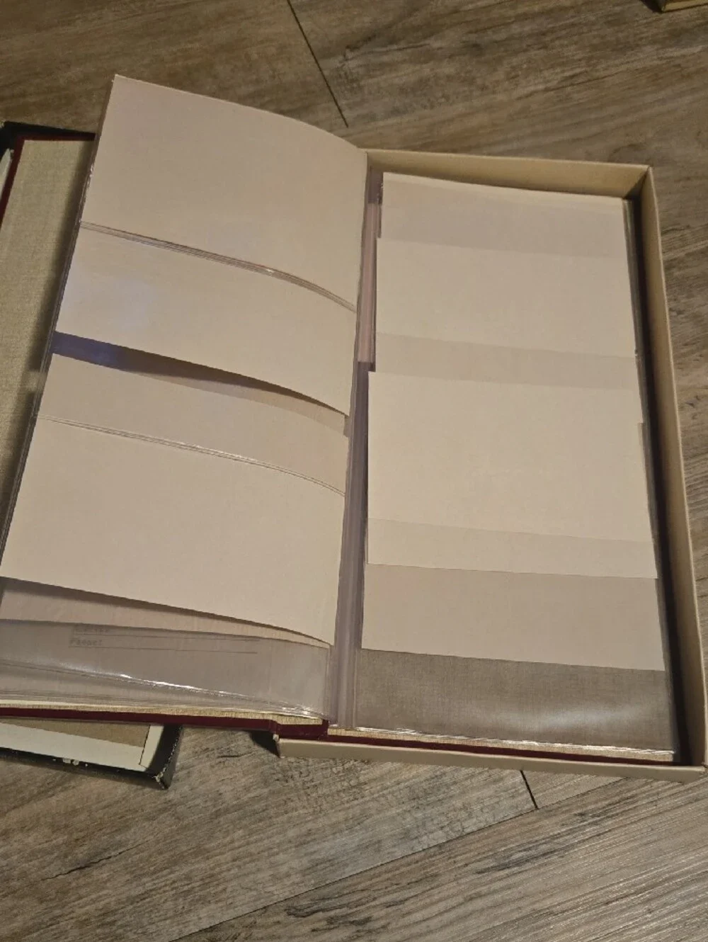 Vintage Postcard Album In Wine Red